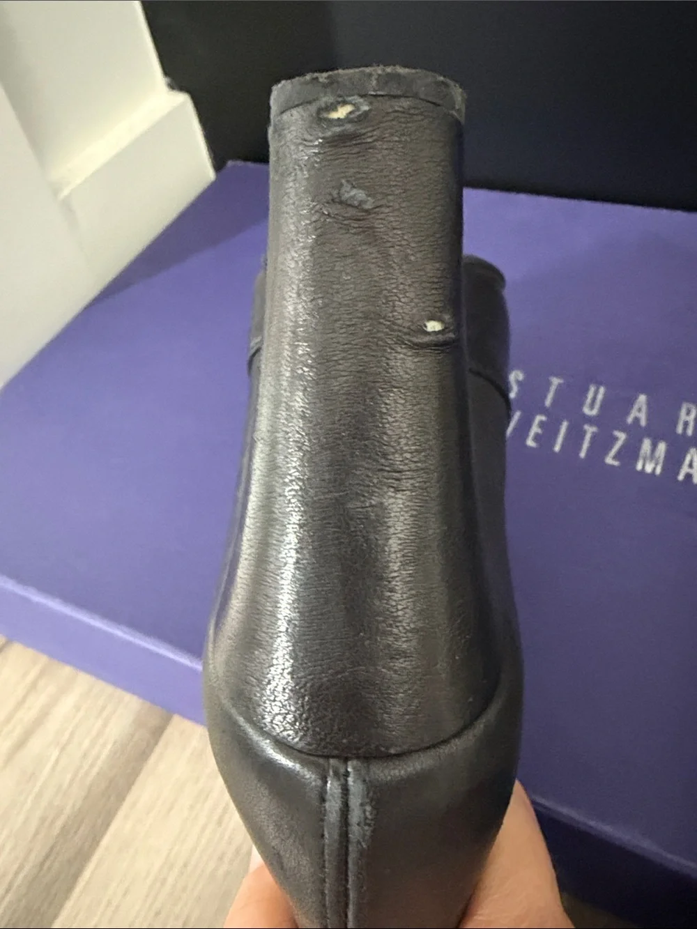Stuart Weitzman Black Leather Over-the-Knee High Heel Boots